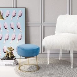 TOV Nina Velvet Stool Bedroom