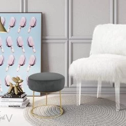 TOV Nina Velvet Stool Bedroom