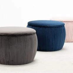 TOV Fleur Velvet Storage Ottoman Bedroom