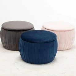 TOV Fleur Velvet Storage Ottoman Bedroom
