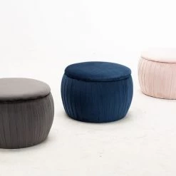 TOV Fleur Velvet Storage Ottoman Bedroom