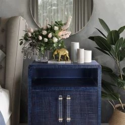 TOV Marco Lacquer Indigo Side Table Living Room