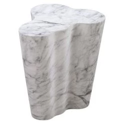 TOV Living Room Slab Marble Tall Side Table
