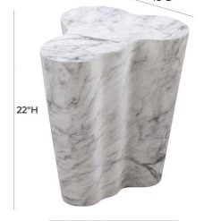 TOV Living Room Slab Marble Tall Side Table