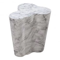 TOV Living Room Slab Marble Short Side Table
