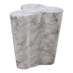 TOV Living Room Slab Marble Short Side Table