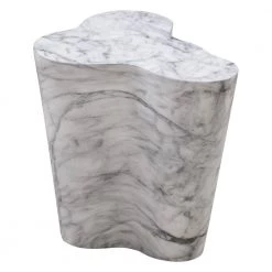 TOV Living Room Slab Marble Short Side Table