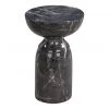 TOV Living Room Rue Black Marble Side Table