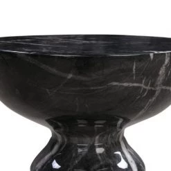 TOV Living Room Rue Black Marble Side Table