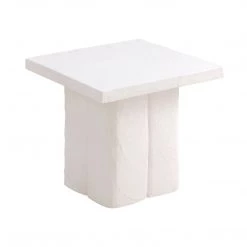 TOV Kayla White Concrete Side Table