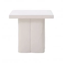 TOV Kayla White Concrete Side Table