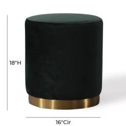 Hollywood Glam Furnitures Opal Velvet Ottoman Gold Base