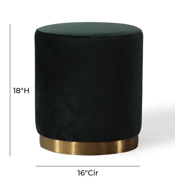 Hollywood Glam Furnitures Opal Velvet Ottoman Gold Base