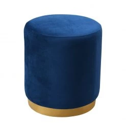 Hollywood Glam Furnitures Opal Velvet Ottoman Gold Base