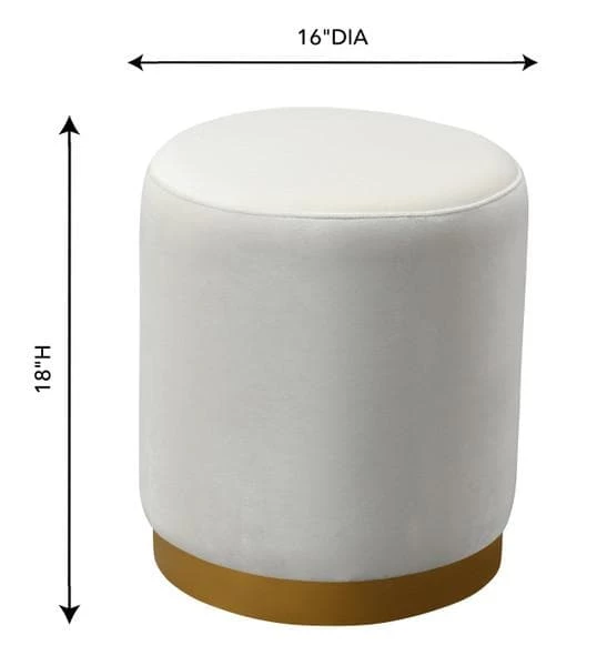 Hollywood Glam Furnitures Opal Velvet Ottoman Gold Base