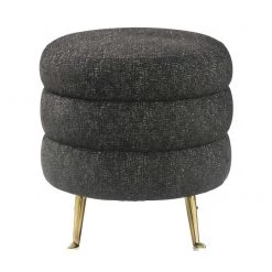 TOV Ladder Black Tweed Ottoman Bedroom