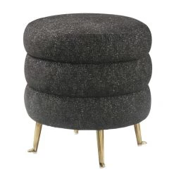 TOV Ladder Black Tweed Ottoman Bedroom