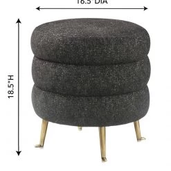 TOV Ladder Black Tweed Ottoman Bedroom