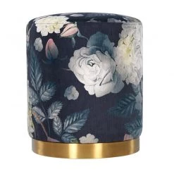 Tov Opal Floral Velvet Ottoman Gold Base Bedroom
