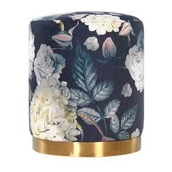 Tov Opal Floral Velvet Ottoman Gold Base Bedroom