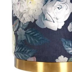 Tov Opal Floral Velvet Ottoman Gold Base Bedroom