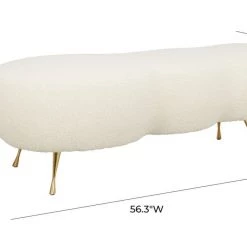 TOV Bedroom Welsh Faux Shearling Bench