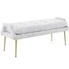 TOV Eileen Terrazzo Velvet Bench Bedroom