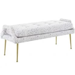 TOV Eileen Terrazzo Velvet Bench Bedroom