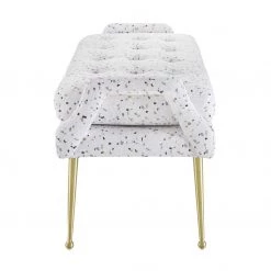 TOV Eileen Terrazzo Velvet Bench Bedroom