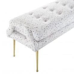 TOV Eileen Terrazzo Velvet Bench Bedroom
