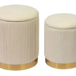 TOV Channeled Storage Ottomans - Set Of 2 Bedroom