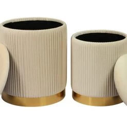 TOV Channeled Storage Ottomans - Set Of 2 Bedroom
