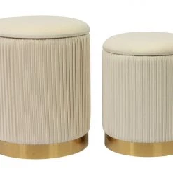 TOV Channeled Storage Ottomans - Set Of 2 Bedroom