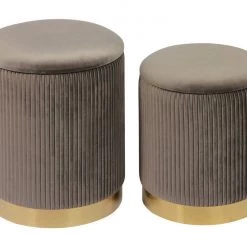 TOV Channeled Storage Ottomans - Set Of 2 Bedroom