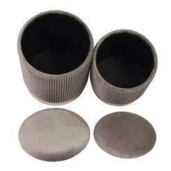 TOV Channeled Storage Ottomans - Set Of 2 Bedroom