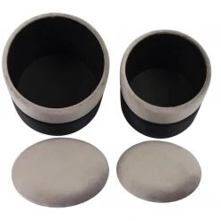 TOV Gigi Grey Storage Ottomans - Set Of 2 Bedroom