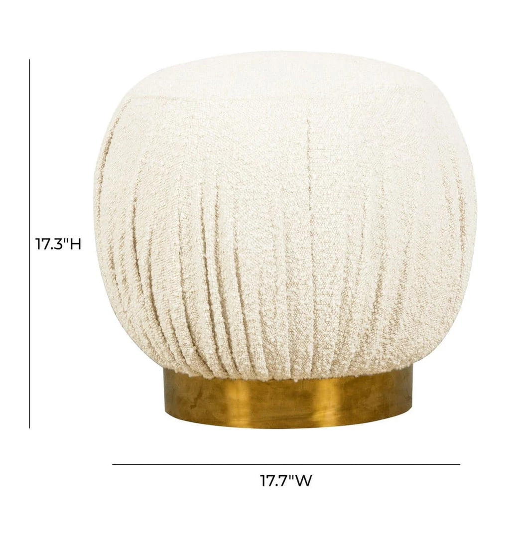 TOV Bedroom Tulip Boucle Ottoman