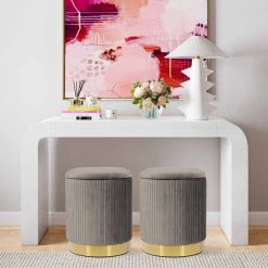 TOV Zoe Velvet Storage Ottoman