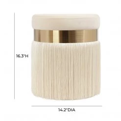 TOV Melody Tasseled Ottoman Bedroom