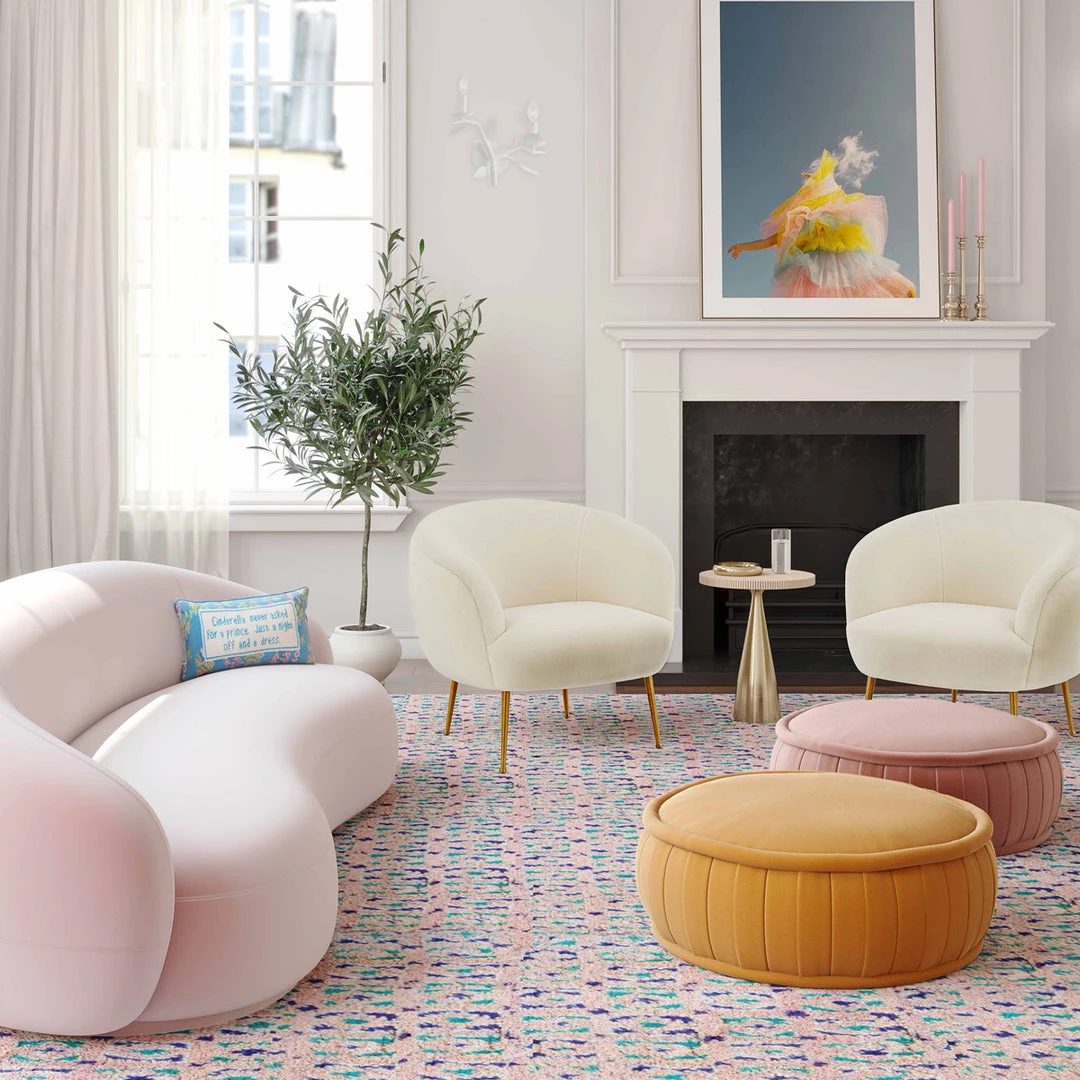 TOV Bedroom Rylee Velvet Ottoman