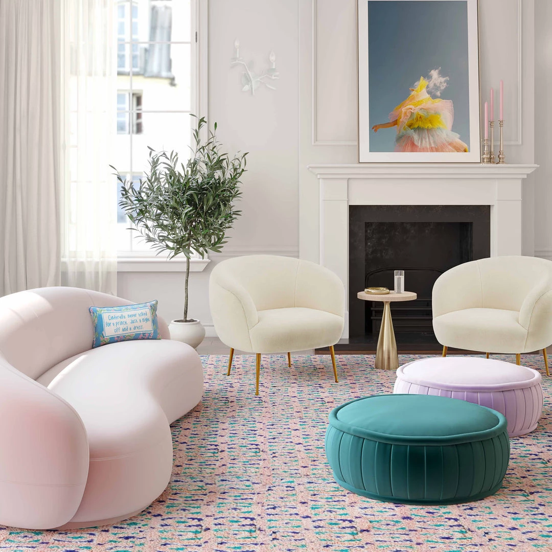 TOV Bedroom Rylee Velvet Ottoman