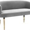 TOV Living Room Adina Velvet Loveseat With Gold Legs