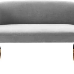 TOV Living Room Adina Velvet Loveseat With Gold Legs