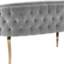 TOV Living Room Adina Velvet Loveseat With Gold Legs
