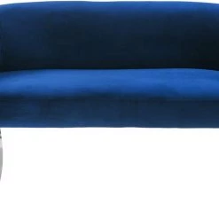 TOV Adina Velvet Loveseat With Silver Legs Living Room