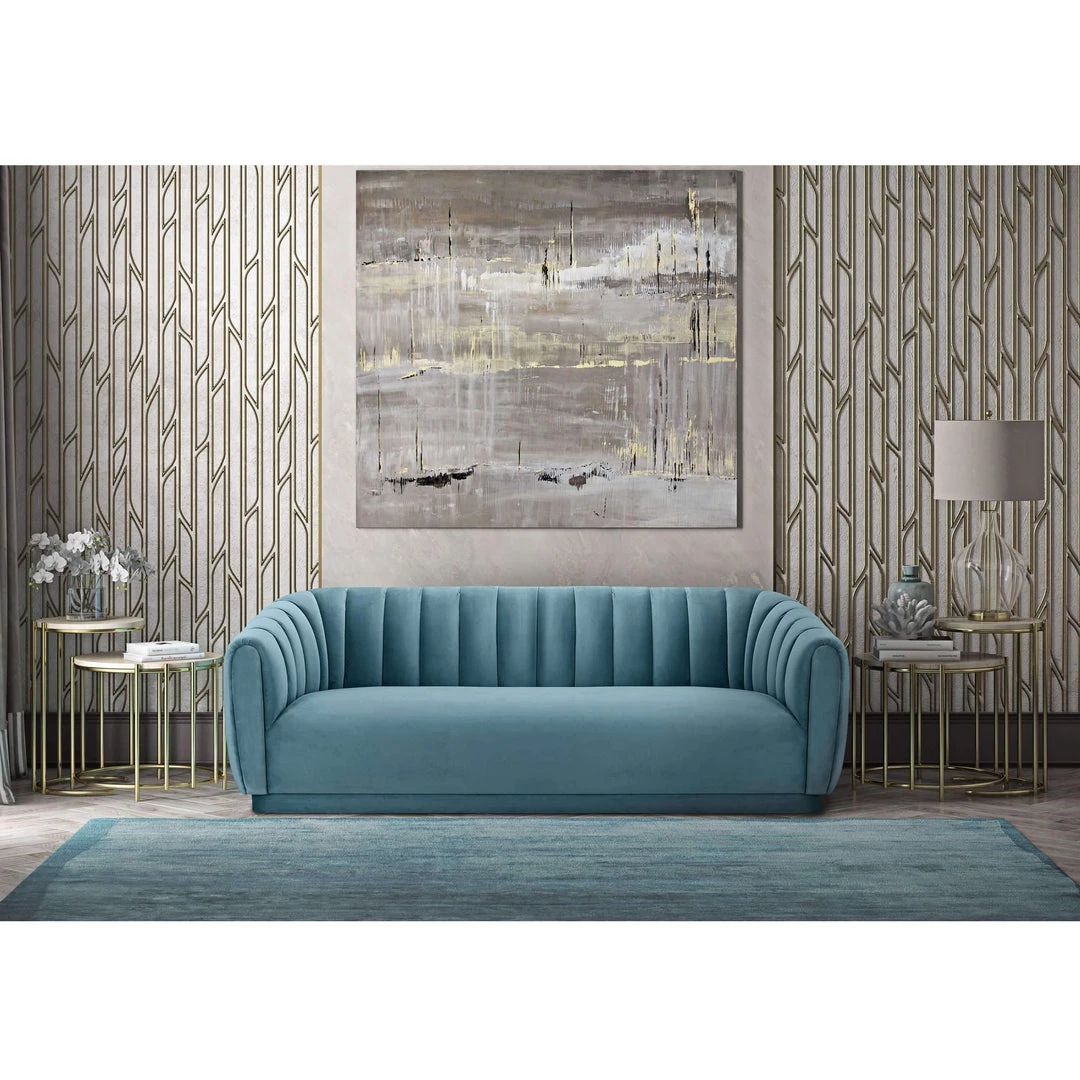 TOV Living Room Maelie Velvet Sofa