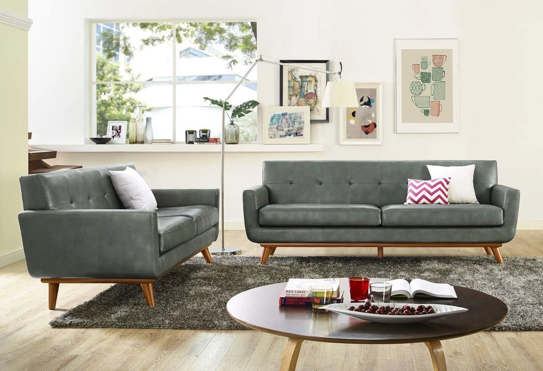 TOV Lyon Smoke Grey Loveseat Living Room