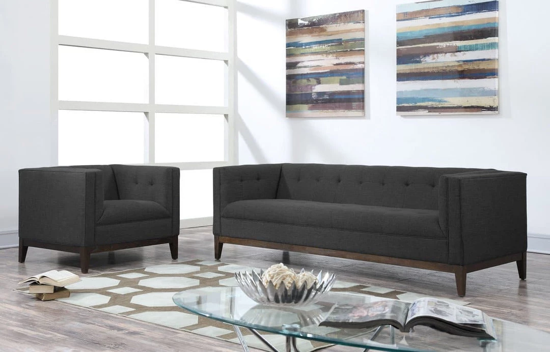 TOV Living Room Gavin Linen Sofa