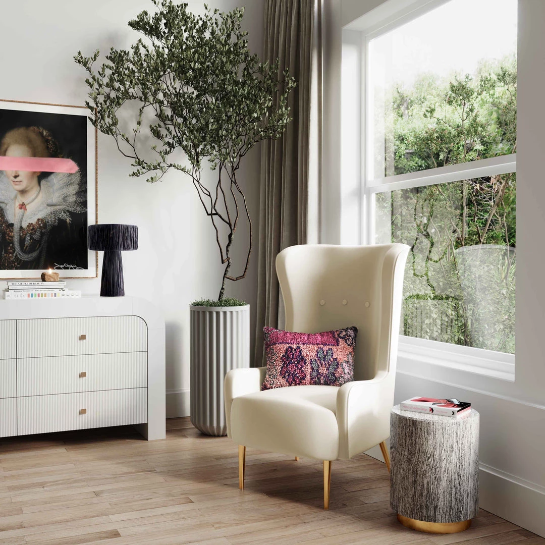 TOV Living Room Ethan Velvet Tall Chair