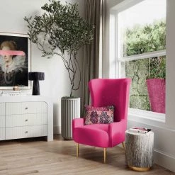 TOV Living Room Ethan Velvet Tall Chair